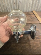 Vintage Wall Mount Soap Dispenser Chrome Glass Complete 