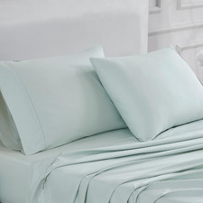 100 Cotton Pillow Cases Standard Size Set of 2, Sea Green, 400 Thread Count Pil