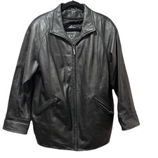 Vintage 90s VALERIE STEVENS LEATHER JACKET Sz PL OVERSIZED Removable Insulation