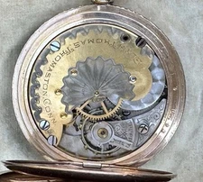 Hunter Seth Thomas  Lever Set. Engraved. Works! Orig Box Family Owned