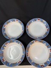VTG Set of 4 Snowman Soup / Serving by Sakura Debbie Mumm, 7-1/2  Diameter, MINT