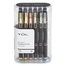 TUL  BP Series Retractable Ballpoint Pens, Medium Point, 1.0 mm, Black Barrel...