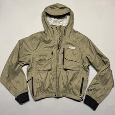 COLUMBIA Wading Jacket Mens Sz M RAIN DESTROYER PFG Tan Omni-Tech Fly Fishing