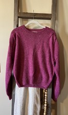 Double Zero Fuchsia Crew Neck Cozy Pullover Sweater Size Small