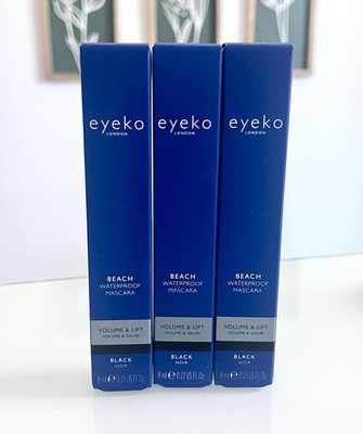 Lot of 3 Eyeko Beach Waterproof Mascara Volume & Lift Black 8 ml
