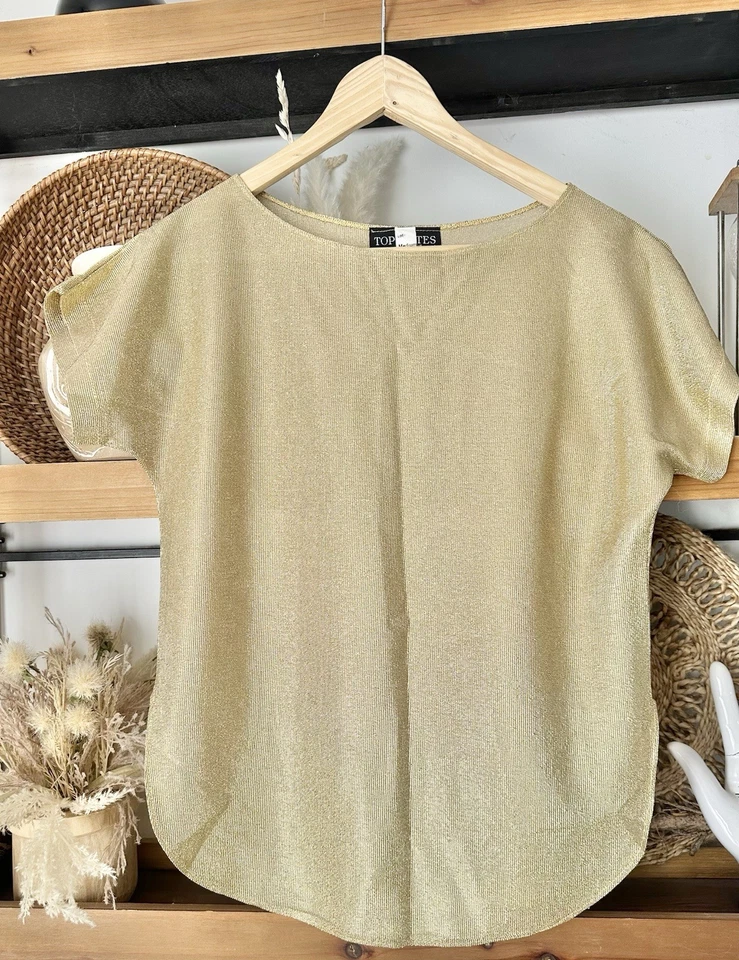 Top vintage dorado metálico talla mediana Toppettes Foto 2 de 4