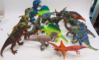 Dinosaur Action Figures Lot Of 15 T-Rex Velociraptor  Toys Collectible Poseable