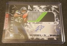 2018 ORIGINS FOOTBALL RASHAAD PENNY ROOKIE 3-COLOR RELIC AUTO **REDEMPTION**