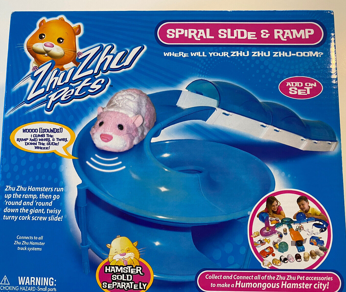 Zhu Zhu Pets Spiral Slide Ramp & Tunnel Set Kids Toy Hamster NOS