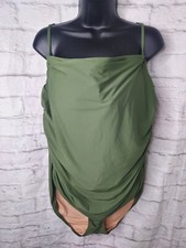 J.Crew Ruched Bandeau One Piece Swimsuit Army Green Size 24 B6818