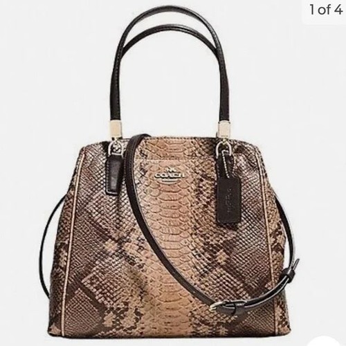 COACH MULTI COLOR PYTHON EMBOSSED LEATHER MINETTA SATCHEL