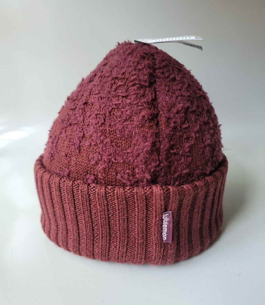 Lululemon Hat Ombre Knit Textured Beanie One Size Maroon Red  display picture 3