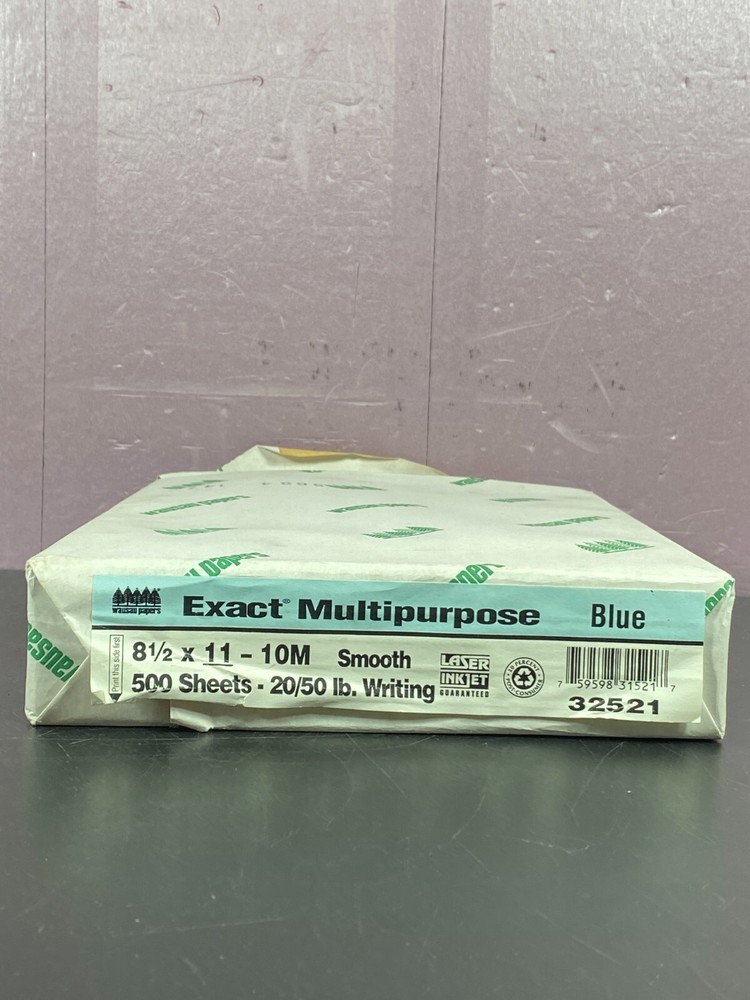 Vintage Wausau Blue Printer Paper 20lb 8.5x11 500 Sheets Ream