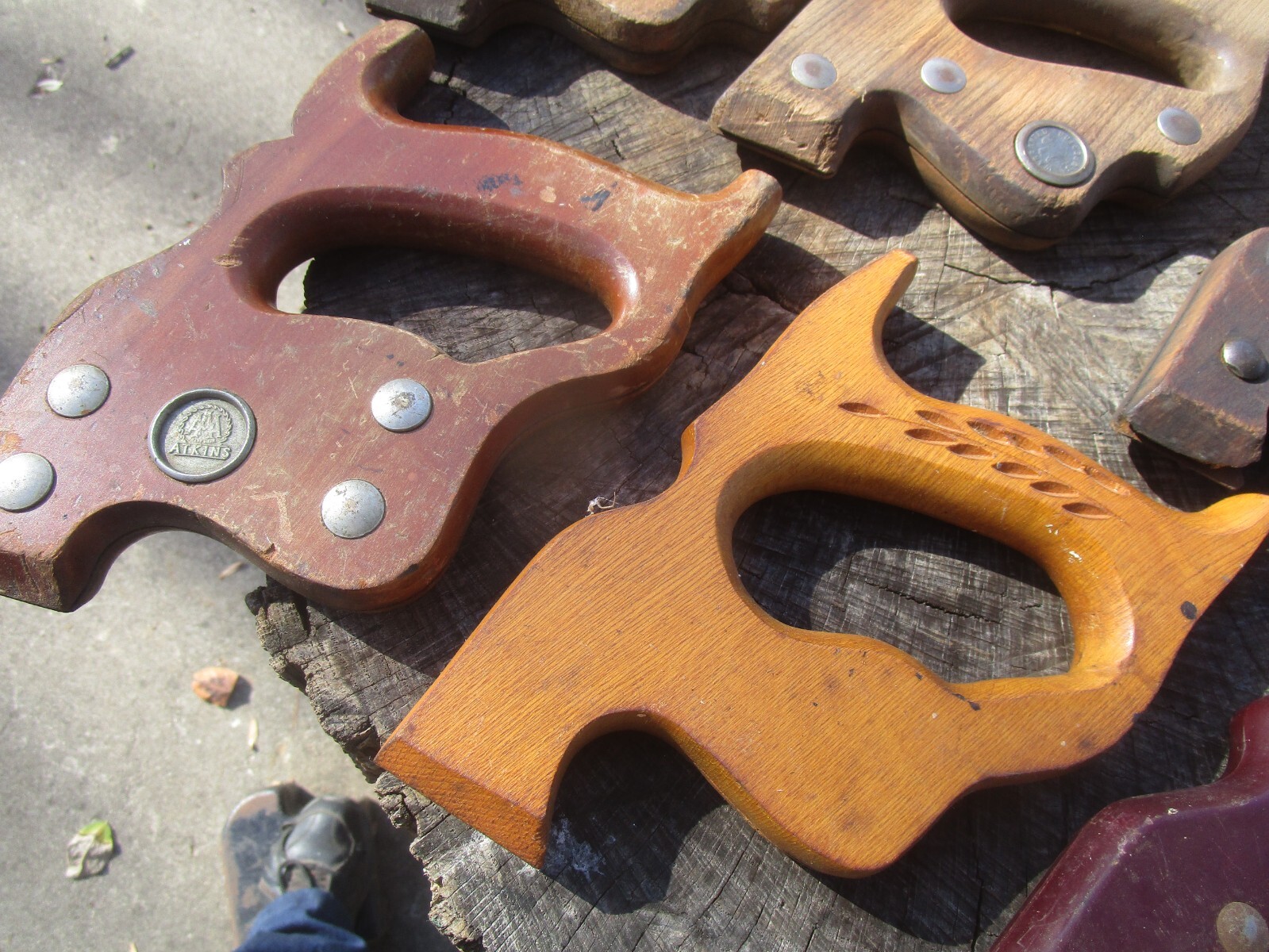 Opportunity Lot of (10) Vintage Handsaw Handles With BoltsNuts