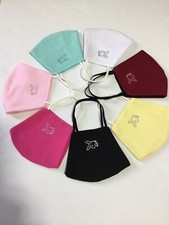 2 Playboy Bunny Rhinestones Logo Face Coverings Double Layer Cotton made in USA