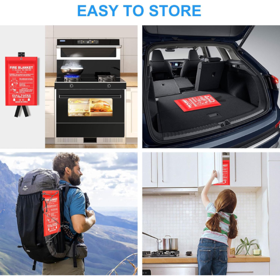 4 PACK FIRE BLANKET Fiberglass HeroEmergency Home Retardant Prepared 39