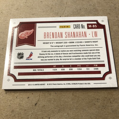 Rare Brendan Shanahan 2012-13 Panini Limited Hockey Monikers Patch AUTO /15 - Picture 5 of 7