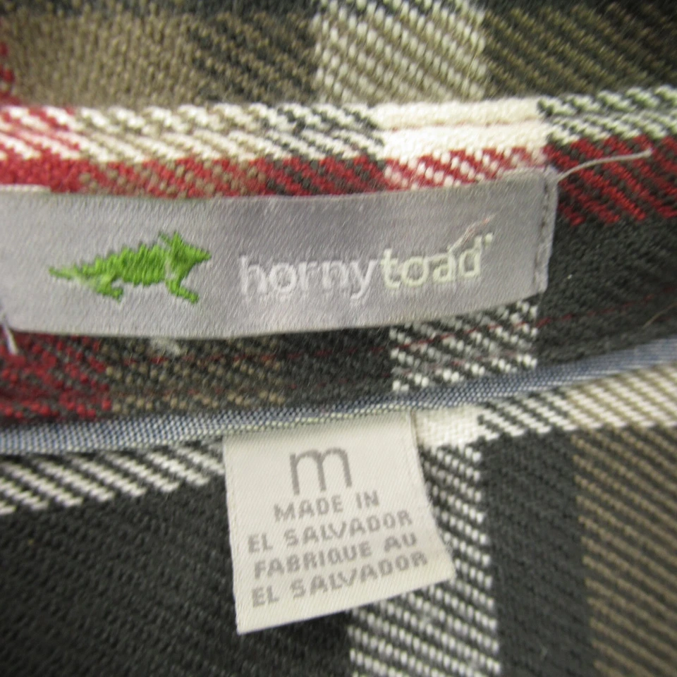 Horney Toad Shirt Mens Medium Long Sleeve Button Front Plaid Pockets - Image 3 of 4