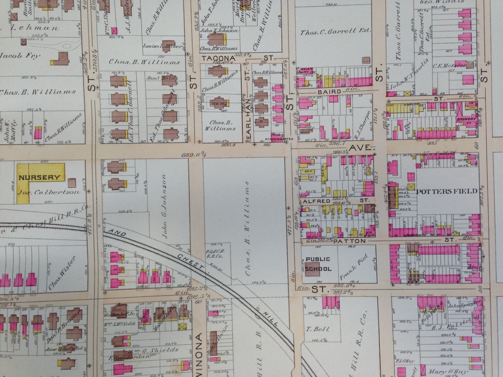 ORIG 1889 GERMANTOWN ALDEN PARK MANOR POTTER'S FIELD PHILADELPHIA PA ...