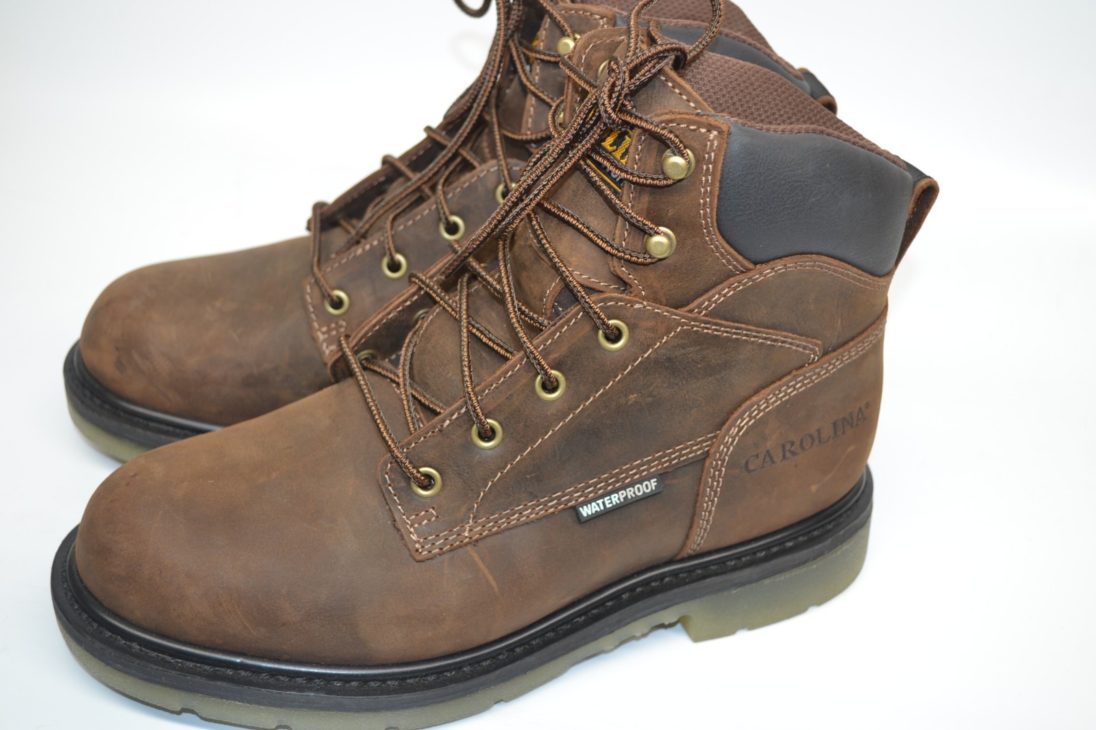 Carolina CA7120 Brown Leather Waterproof 6 " SOFT Toe Work Boot 9 D MEMORY FOAM image 2