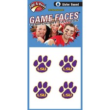 Fan-A-Peel LSU Water Based Peel and Stick Temporary Tattoos