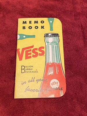 Vintage 1955 Vess Cola Advertising Notebook, NOS, Grocery List, Multiple Avail.