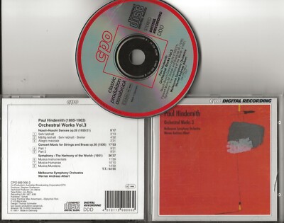 HINDEMITH Orchestral Works Vol.3 Nusch-Nuschi etc cd 1991 full silver pressing