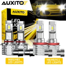 4x 9005+H11 LED Headlight Combo White High Low Beam Bulbs Kit Super Bright Lamps