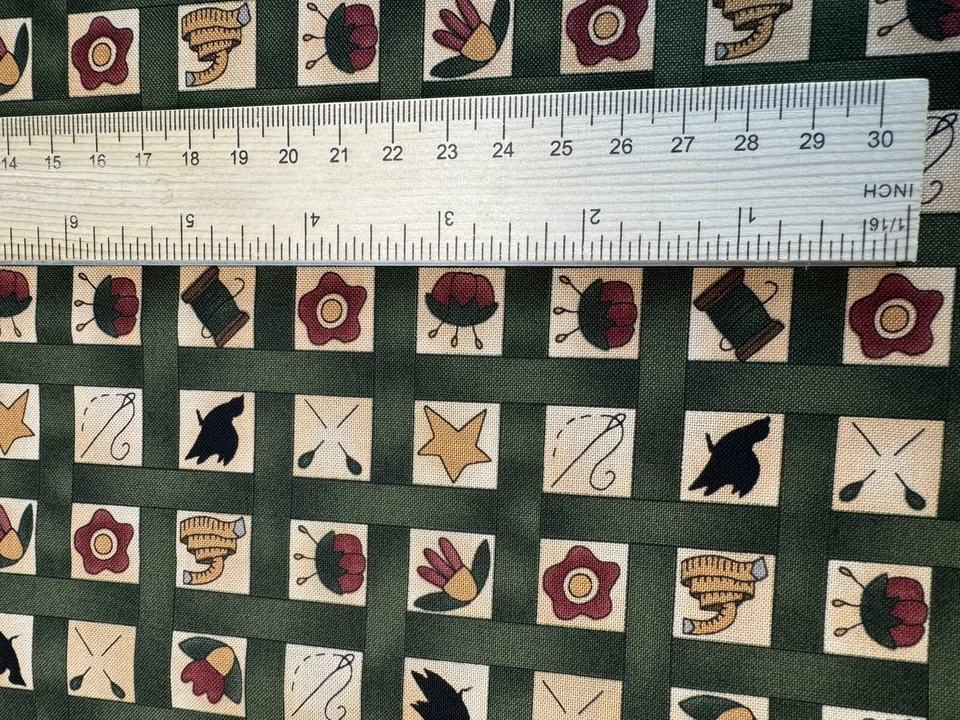 Hometown Quilts quilt fabric by Kathy Schmitz for Moda Fabrics 5793-13 green - Image 2 of 4