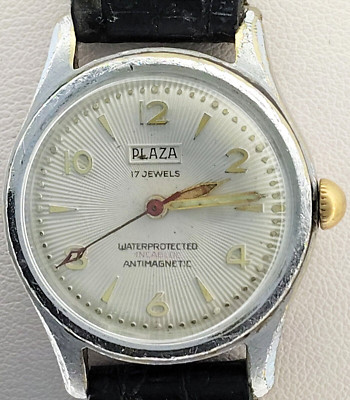 men Works Plaza Selca Sunburst Dial Red Seconds Manual Vintage Watch Working lot