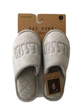 RAE DUNN Slippers Size Small 5-6 Gray Jersey BLESSED logo Womens New