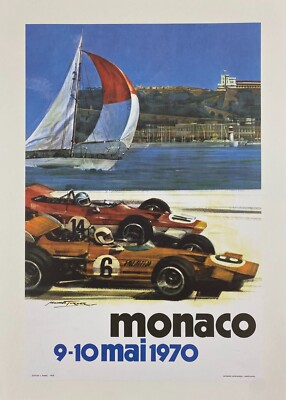 MONACO 1970 - Michael Turner, 1970 - Original Vintage Poster Linen Backed