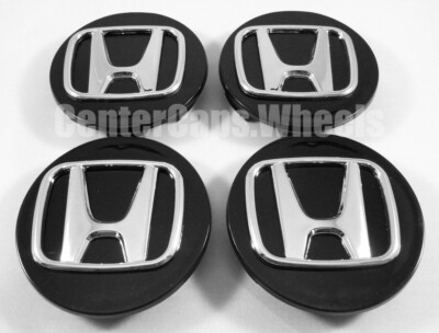 2006-2022 Honda Black 2.75'' Center Caps 69mm FITS: NEARLY ALL MODELS