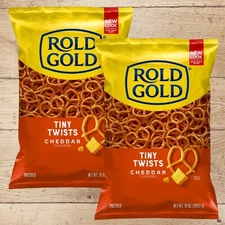 Rold Gold Tiny Twists CHEDDAR Pretzels BAKED Snack 10 oz. (2 Bags)