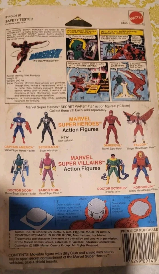 1984 年美泰漫威超级英雄秘密战争 Daredevil 和他的秘密盾 MOC — 第 3/4 张图片