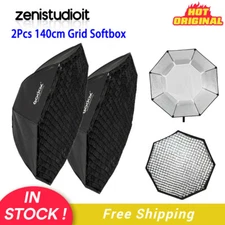 US 2Pcs Godox 56 "/ 140cm Grid Honeycomb Octagon Softbox Bowens For Studio Flash