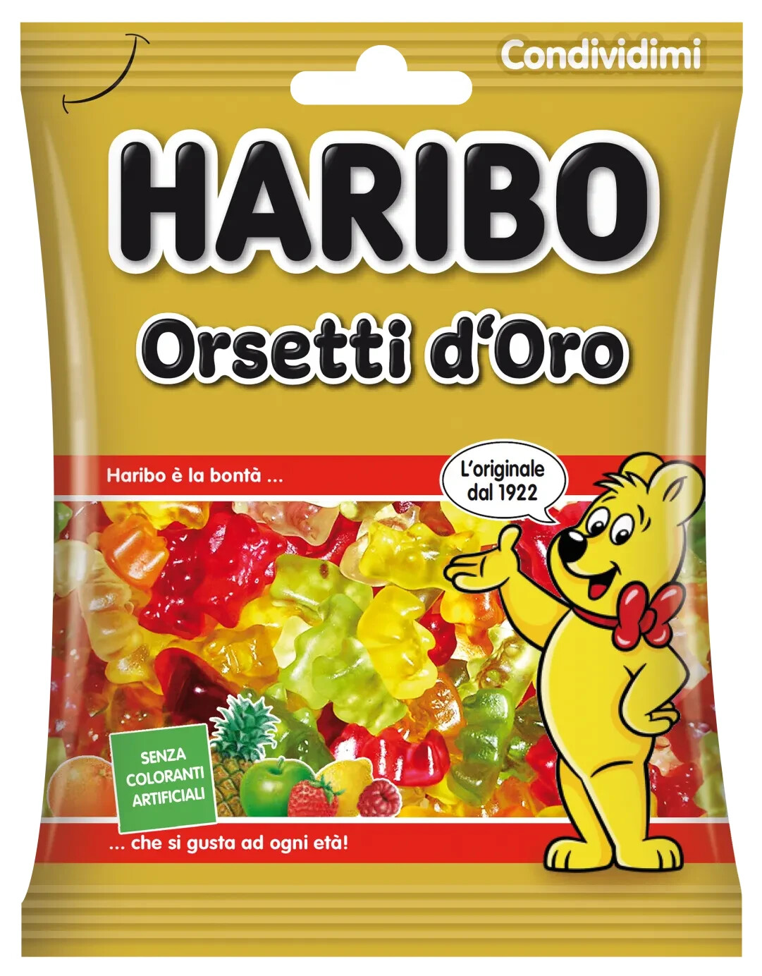 Haribo Caramelle Orsetti D'Oro Busta da 100 grammi