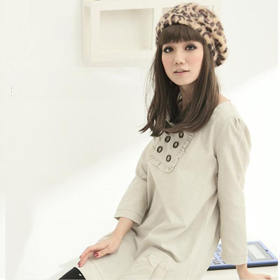 Women French Style Leopard Print Beret Beanie Hat Wool Soft  display picture 1