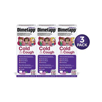 Children�s Dimetapp Cold & Cough (4 fl. oz., Pack of 3, Grape Flavor), Nasal