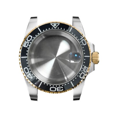 40mm Sapphire Glass 316L Solid Watch Case Black Ceramic Bezel