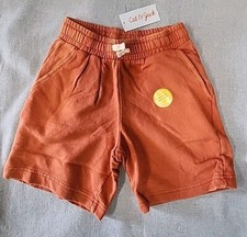 Cat  Jack Boys Mid-length Copper Shorts Drawstring Pockets Sweatshorts Size M