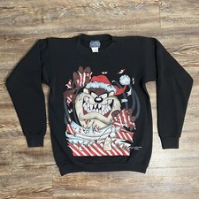 Vintage 1995 Looney Tunes Taz Christmas FREEZE by Warner Bros. Sweatshirt Size S