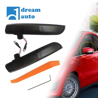 2Pcs Sequential LED Side Mirror Turn Signal Light for Ford Focus Escape C-Max