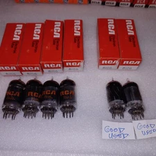 Six(6) 1973 Matched RCA by GE 8106 Mobile Power Pentode Tubes