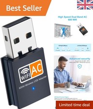 AC600 Dual Band Wireless USB Adapter for Desktop & Laptop - 2.4GHz/5GHz