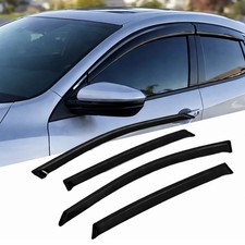Window Visor Rain Guard 4pcs For Ford Focus Sedan 2008-2011 Tape-on Dark Smoke