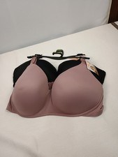 Joyspun Bra Plus NWT set of 2, 44DD wirefree adjustable strap black purple NEW