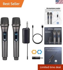Wireless Microphone, Rechargeable Fixed Frequency Wireless Dual Microphone,Ha...