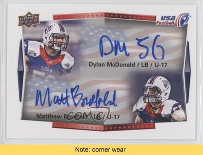 2015 USA Football U-17 Duals Dylan McDonald Matthew Bordfeld #107 Auto READ 0h1