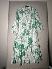 Peace Love World "Boheme” Green Floral Print Front Button Dress | Sz: SP